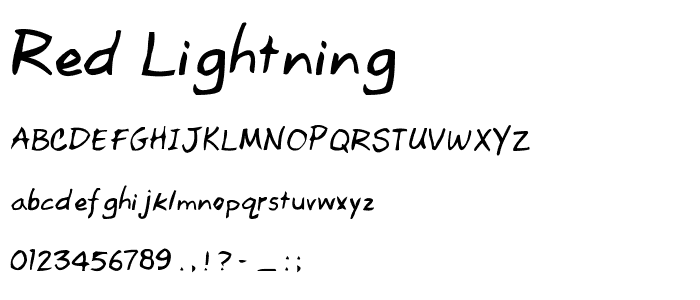 Red Lightning font